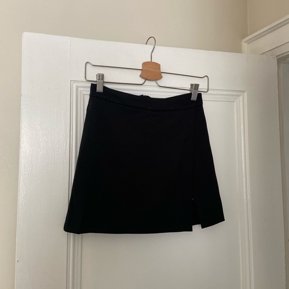 Black Mini Skirt with Built-in Shorts - Picture 1 of 7